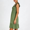 thumbnail image 5 of Warop Women's Summer Sleeveless Square Neck Dress Smocked Ruffle Backless Cute Teen Beach Short Sundress, 5 of 5