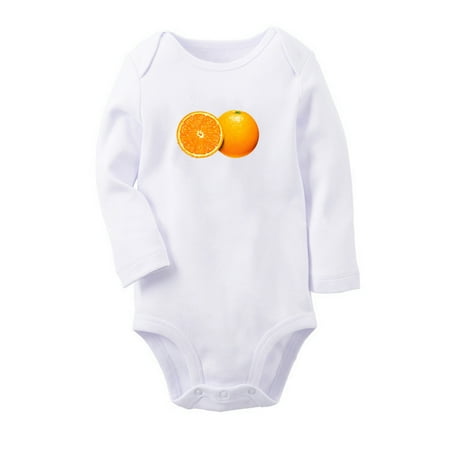 

Fruit Orange Image Print Cute Rompers Newborn Baby Unisex Bodysuits Infant Jumpsuits Toddler 0-12 Months Kids Long Sleeves Oufits (White 0-6 Months)