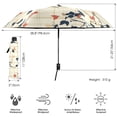 thumbnail image 3 of FORMRS Travel Umbrella Folding Auto Open Close Windproof Rain UV Protection, Beige Leaves Plaid, 3 of 8