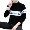thumbnail image 3 of Alkepwun Men's Casual Pullover Sweater Letter Print Pound Neck Long Sleeves Unisex Casual Sweater Tops, 3 of 3
