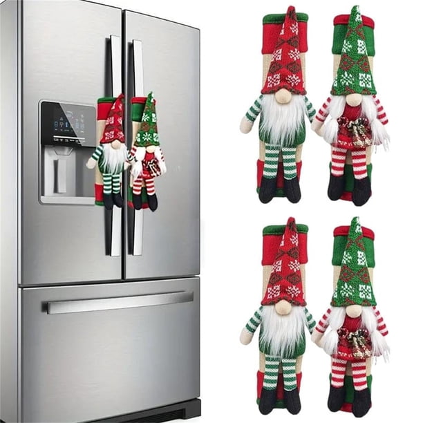 Herramientas y mejoras para el hogar Protector de manija de puerta de refrigerador navideño Decoración navideña para el hogar Juego de decoración de electrodomésticos de cocina Un picador