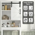 thumbnail image 3 of Over the Toilet Storage Cabinet, Rustic Storage Cabinet Over Toilet with Sliding Barn Door & Adjustable Shelves, Farmhouse Space Saver Organizer for Bathroom,Living Room, White, 3 of 10