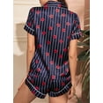 thumbnail image 2 of Asotony Pajamas Set Womens Short Sleeve Sleepwear Button Down Sexy Loungewear Notch Collar Printing Sleepshirt,M-XL, 2 of 5
