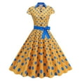 thumbnail image 1 of Offre à Durée Limitée Iumwxz Robe à Col à Revers à Manches Courtes pour Femmes Fermeture Éclair Boutons Robe Rétro à Volants avec Ceinture Robes à Pois Robes pour Femmes Robe Habillée pour Porter par-Dessus, 1 of 9