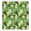 thumbnail image 3 of Ambesonne Floral Shower Curtain, Exotic Plant Cover Pattern, 69"Wx75"L, Lime Green and Khaki, 3 of 3