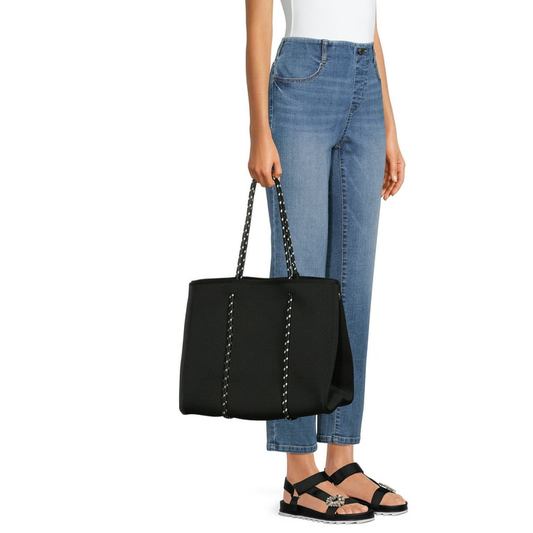Nevenka Neoprene Tote Bag with Small Zipper Bag for Women Beach Traveling-4