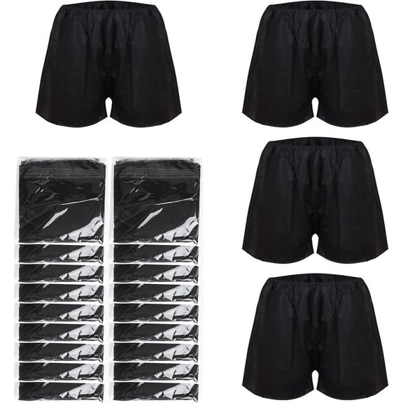 50 Pcs Professional Salon Mens Black Boxer Shorts Disposable Mens Shorts Underwear Disposable Male Boxer Shorts Male Disposable Spa Underwear
