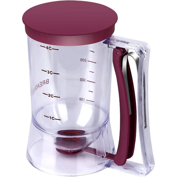 900ML Batter Dispenser,Pancake Batter Dispenser,Kitchen Must Have Tool for Perfect Pancakes,Cupcake,Waffle,Cake & Crepe,Easy Pour Baking Supplies for Griddle,Pancake Maker with Measuring Label