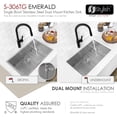 thumbnail image 4 of Stylish Dual-Mount 28" Stainless Steel Single Bowl Kitchen Sink S-306TG, 4 of 11