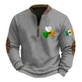 thumbnail image 4 of Ruyang Boys St Patricks Day Sweatshirts Half Zipper Ribbed Cuffs Pullover Sweatshirts Tops Shamrock Printed Teens Long Sleeve Hoodie, 4 of 5