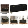 thumbnail image 5 of OXYLIFE Modern Sideboard Buffet Storage Cabinet with 3 Drawers for Living Room Black, 5 of 8