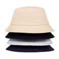 thumbnail image 2 of Unisex Light Board Solid Color Personality Bucket Hats Fishermen Caps Outdoor Casual Cap Sunscreen Hat White, 2 of 6