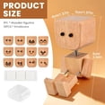 thumbnail image 2 of Shaking Wooden Man, Shaking Wooden Man Figurine with 12PCS Magnetic Expressions, Handmade Shak Feet Woodens Doll Gifts for for Car Accessories and Desk Decoration, 2 of 9