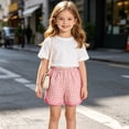 thumbnail image 6 of Diufon Kids Shorts Boys Girls Elastic High Waist Sport Running Gingham Shorts Summer Fashion Plaid Short Pants, 6 of 9