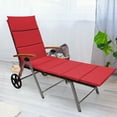 thumbnail image 1 of Gymax Chaise Longue Pliante en Rotin pour Patio avec Coussin en Aluminium Réglable avec Roue Rouge, 1 of 10