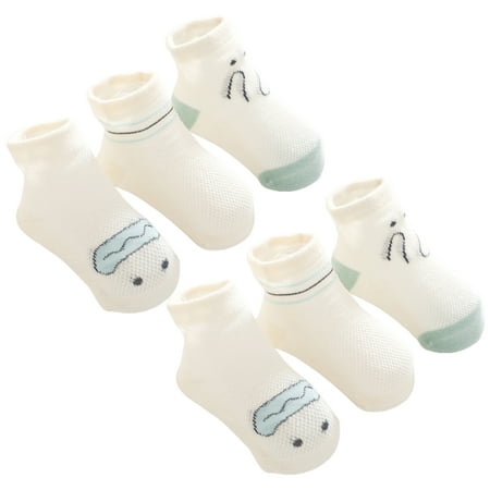 

Pengpengfang 3 Pairs Summer Socks Simple Wear-resistant Cartoon Design Anti-Skid Baby Short Socks Infants Accessories