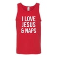 thumbnail image 2 of Wild Bobby, I Love Jesus & Naps Inspirational/Christian Men Graphic Tank Top, Red, X-Large, 2 of 6
