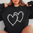 thumbnail image 5 of mihongmao Valentine T Shirts for Women Round Neck Fall Printed Printed Hoodie Long Sleeved Black M, 5 of 5