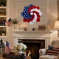 thumbnail image 4 of Nkmbld Patriotic Wreath, 4th of July Wreaths, Independence Day Artificial Wreath Pendant for Veterans Day Memorial Day Flag Day Wall Window Decor, 4 of 7