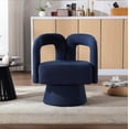 thumbnail image 6 of BISHE Modern Single Swivel Accent Chair, Boucle Fabric Barrel Lounge Chair with Round Back, Comfortable Sofa for Living Room, Bedroom, Office, and Waiting Room, Navy, 6 of 8