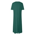 thumbnail image 5 of GEWSEY Women's Short Sleeve Loose Plain Maxi Dresses Casual Vacation Long Dresses with Pockets (Green, M), 5 of 6