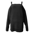thumbnail image 4 of Arlun Womens Long Sleeve Cold Shoulder Sweaters Fall Winter Outfits 2026 Cable Knit Trendy Loose Comfortable Solid Color Pullover Oversized Drop Shoulder Plus Size Tunic Tops Black XL, 4 of 4