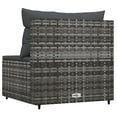 thumbnail image 4 of vidaXL Patio Middle Sofa with Cushions Gray Poly Rattan, 4 of 6