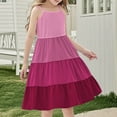 thumbnail image 5 of Efsteb Spaghetti Strap Dresses for Girls Fashion Sleeveless Dress Casual Ruffle Tiered Summer Beach Dresses (Hot Pink,9 Years), 5 of 7