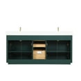 thumbnail image 5 of Holaki 80" Bathroom Vanity with Double Sink, Freestanding Modern Bathroom Vanity with Soft-Close Cabinet and 3 Drawers, Solid Wood Bathroom Storage Cabinet with Quartz Countertop, Green, 5 of 10