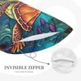 thumbnail image 5 of Naloa Sea Turtle in Coral Pillowcase, Throw Pillowcase, Wrinkle-Free, Stain-Resistant with Hidden Zipper for Bedroom Sofa - 16"x24", 5 of 9