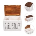 thumbnail image 2 of Porta toallas sanitarias de madera con tapa: organizador de productos femeninos para guardar toallas sanitarias, accesorio discreto para baño pequeño, 2 of 7