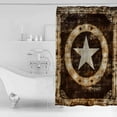 thumbnail image 4 of Extra Long Shower Curtain 72x96 Inch, Brown Star Texas Shower Curtain Waterproof Bathroom Decor Vintage Western Country Wooden Fabric Bath Curtain Set Accessories with Hooks, 4 of 6