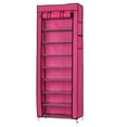 thumbnail image 3 of Veryke 10 Tiers Shoe Rack with Dustproof Cover Closet, Shoe Storage Cabinet Organizer, Rose Red, 3 of 7