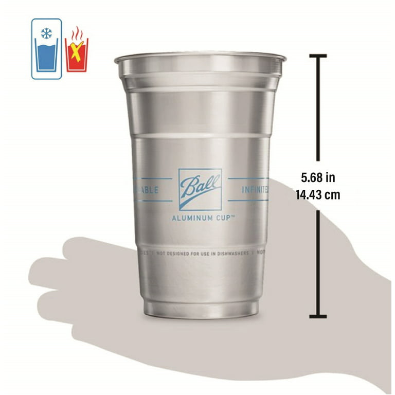Ball Aluminum Cup, Recyclable Cold-Drink Cup, 20 oz. Cups, 30 Count 