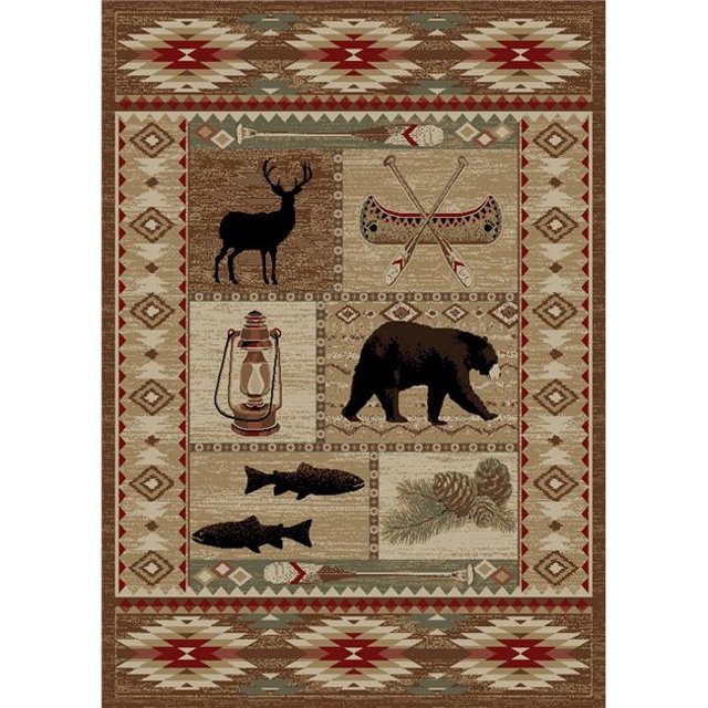 Mayberry Rug American Destination River Camp Area Rug, Multi Color, 5' 3'' x 7' 3''