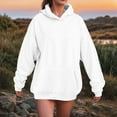 thumbnail image 2 of HCNTES Hoodies for Women Oversized Fleece Sweatshirt with Pocket Loose Fit Casual Athletic Workout Pullover(4XL,C15-White), 2 of 5