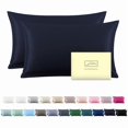 thumbnail image 1 of Chenchen Silk Pillow Cases 2 Pack,Soft Breathable and Sliky Queen Size Pillow Cases Set of 2,Natural Mulberry Silk Pillowcase Set of 2 for Hair and Skin with Hidden Zipper (Navy Blue,20"X 30",2pcs), 1 of 1