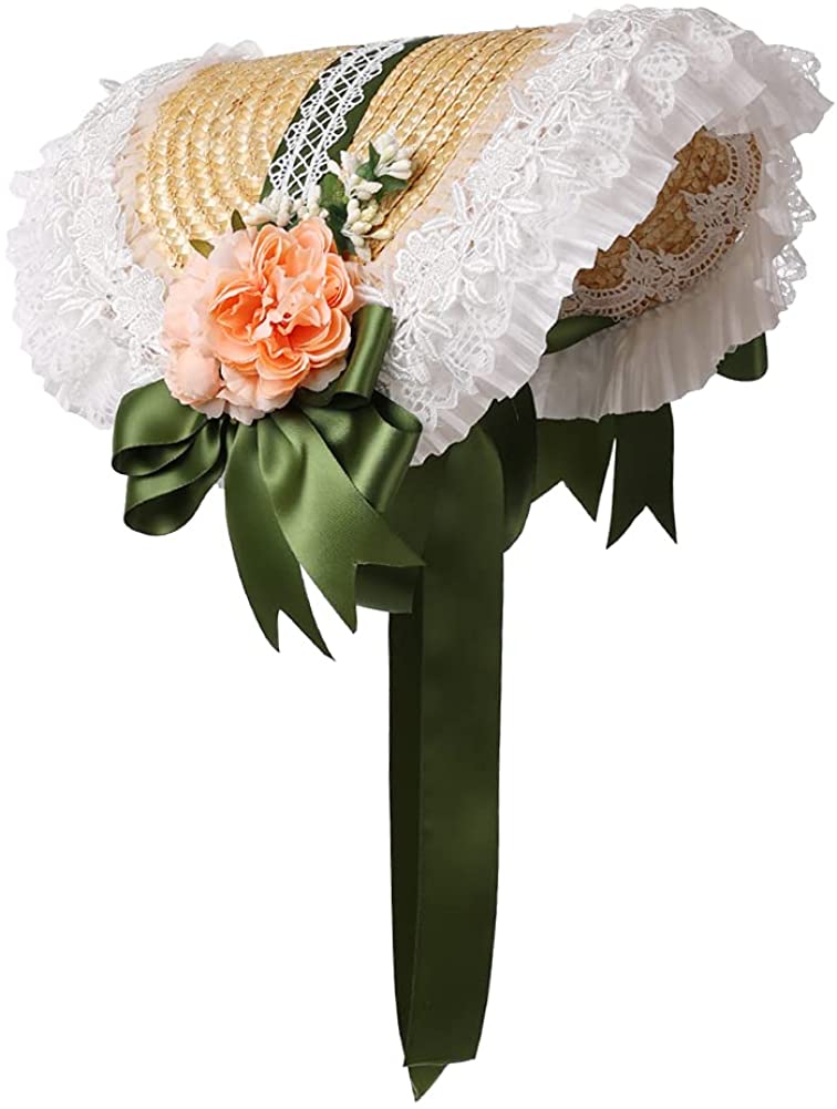 Girls Women Victorian Bonnet Hat Lolita 