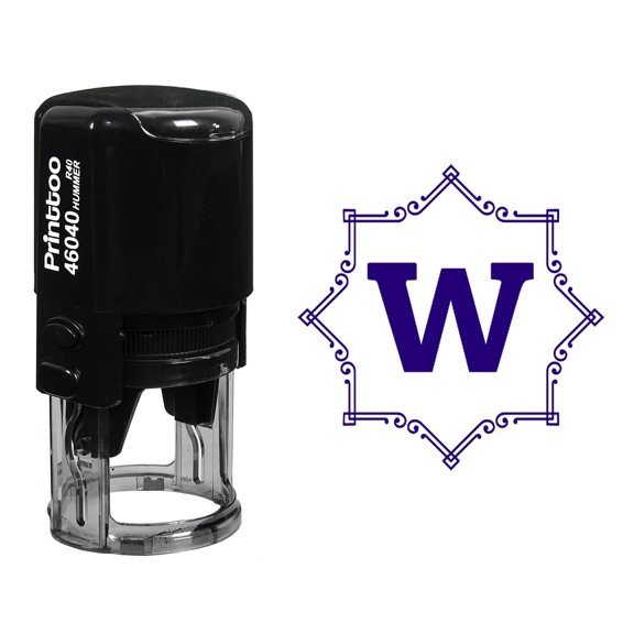Printtoo Octagon Celtic Swirl Frame W Alphabet Monogram Initial R-40 Office Stationary Self Inking Rubber Stamp