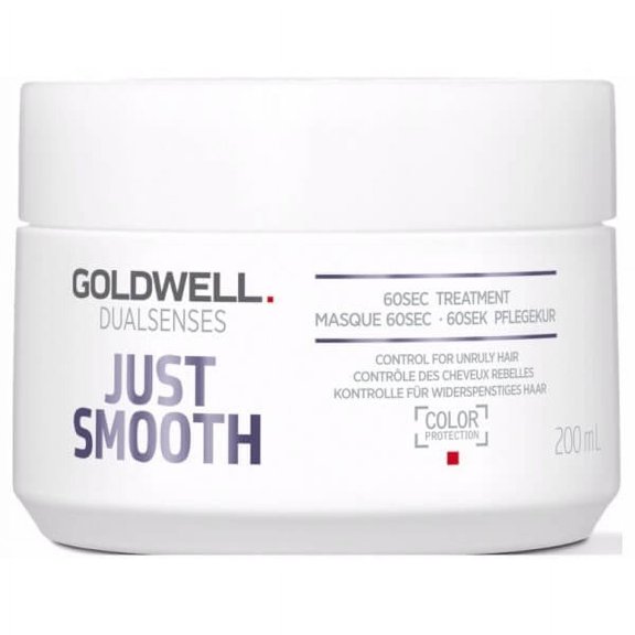 6.7 oz , Goldwell Dualsenses Just Smooth 60Sec Treatment, hair scalp beauty - Pack of 1 w/ Sleek 3-in-1 Comb/Brush