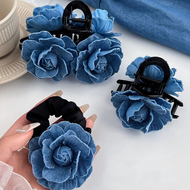 Rose flower grabber hair clip for long hair, one-word clip for broken hair, back of head hair clip, bangs side clip