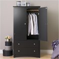 thumbnail image 2 of Bowery Hill Contemporary Engineered Wood TV Wardrobe Armoire in Black, 2 of 5