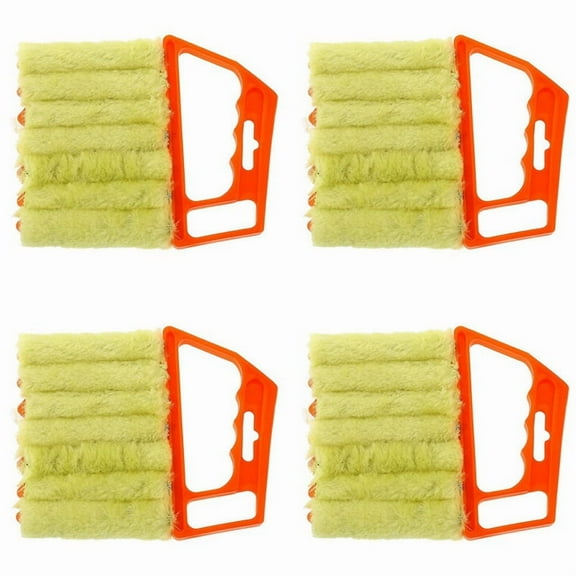 Blinds Cleaning Tools Blind Cleaning Duster Tools Dust Cleaner for Wooden Blinds B,4 x Cleaning brush,Orange
