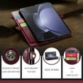 thumbnail image 5 of TECH CIRCLE for Galaxy Z Fold 6 Case, PU Leather PU Leather Durable Slim Cover Full Shockproof Protective Kickstand Card Slots Wallet Phone Case for Samsung Galaxy Z Fold 6 7.6 inch 2024,Winered, 5 of 10