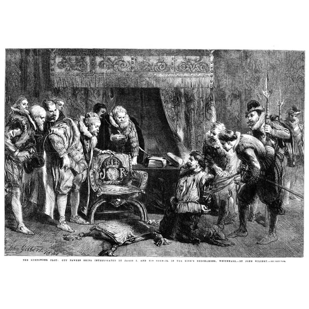 Gunpowder Plot 1605. Nguy Fawkes (15701606) Being Interrogated By King