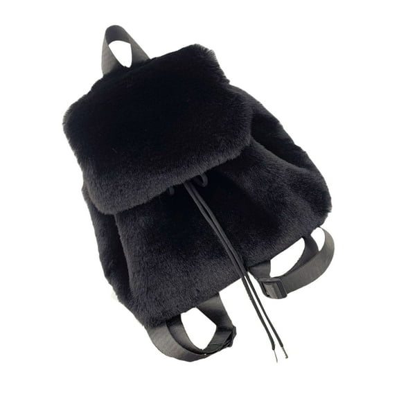 Casual Plush Small Drawstring Backpack for Women's Students School Bag