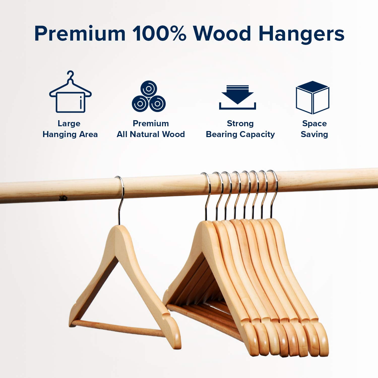  HOUSE DAY Wooden Baby Hangers for Closet 20 Pack, Kids