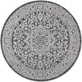 thumbnail image 3 of JONATHAN Y SANTA MONICA 5' Round Area Rug, Sinjuri Medallion Textured Weave - Gray/Black, SMB101D-5R, 3 of 4