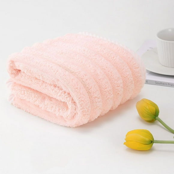 Toalla facial de rayas verticales | Vellón de terciopelo suave y absorbente | Bordes duraderos con doble costura | Inodoro, libre de químicos | Secado rápido Cuidado fácil | 35x75cm | 1 Pieza