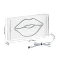 thumbnail image 3 of Lips 11.88" X 5.88" Contemporary Glam Acrylic Box USB Operated LED Neon Light, Pink, 3 of 7